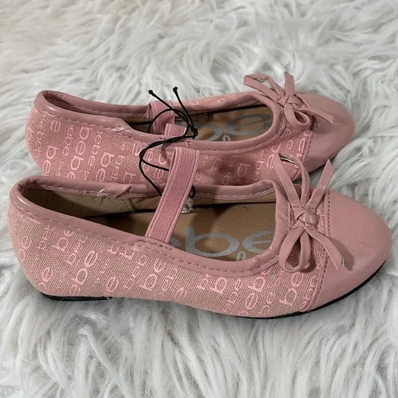 BEBE Girls Ballerina Flats Pink Slip On Shoes Size 8 New - Picture 6 of 11